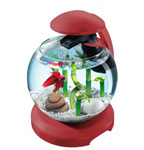 Аквариум Tetra Cascade Globe для петушка и золотой рыбки бордовый 6,8 литров